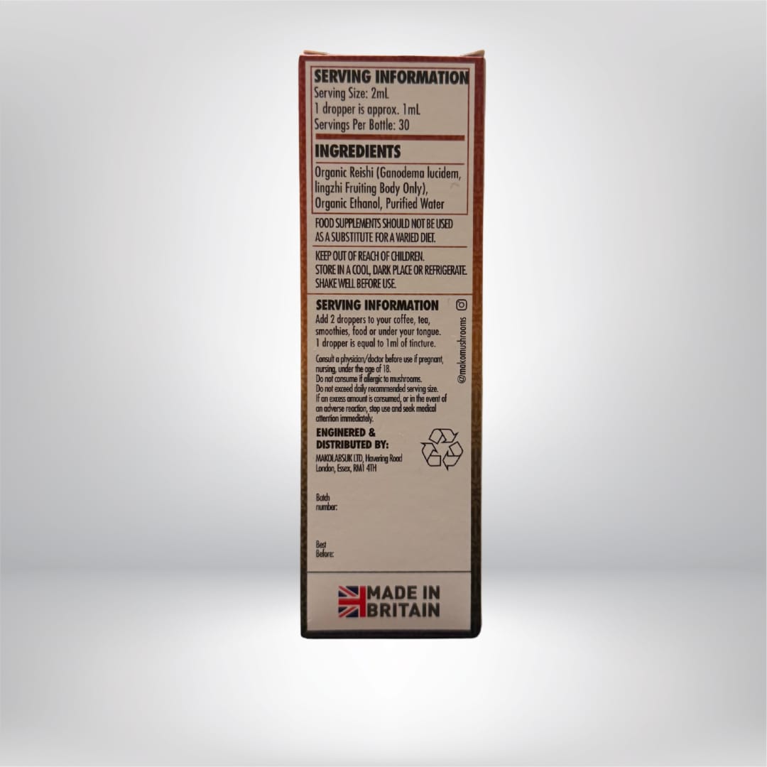 Back of a supplement bottle label with text on a gray background