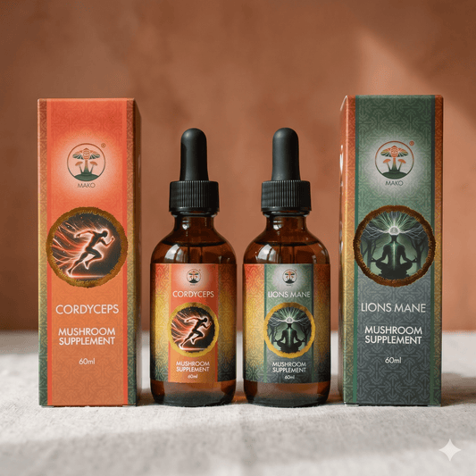 Mako Labs Mushroom Tincture Lion's Mane & Cordyceps Mushroom Tincture - AM BUNDLE