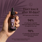 Hand holding a bottle of Reishi tincture with promotional text on a purple background. sleep