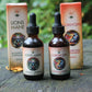 Mako's Lions mane and Cordyceps Mushroom Tinctures with box on tree